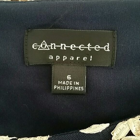 Connected Prom Dress Blue and Gold elegant Modest Stylish Size 6 - Picture 7 of 8